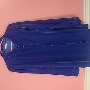 Women's Soft Surroundings Blue Velvet Button Down Shirt